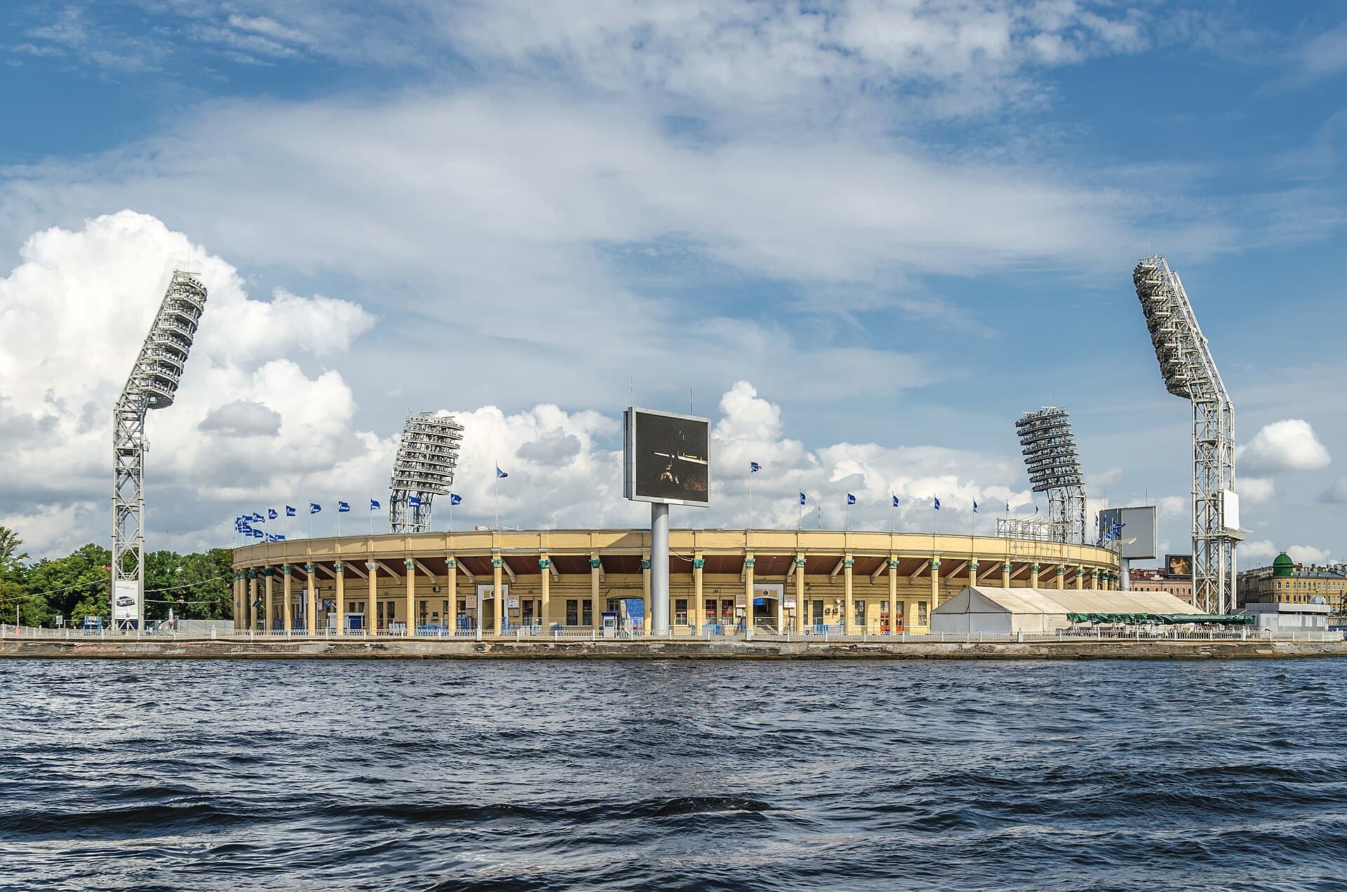A football stadium