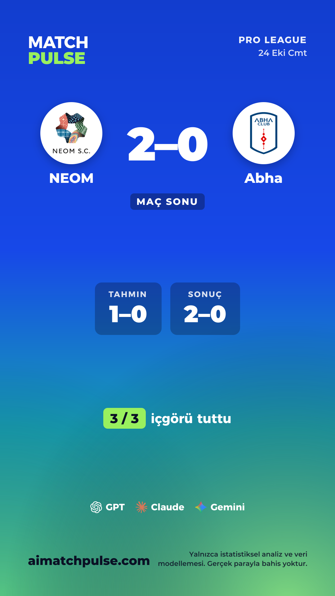 NEOM - Abha tahmin kartı